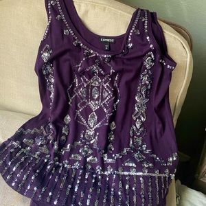 Express size M bejeweled tank.  Great for evening wear and going out! Worn once.